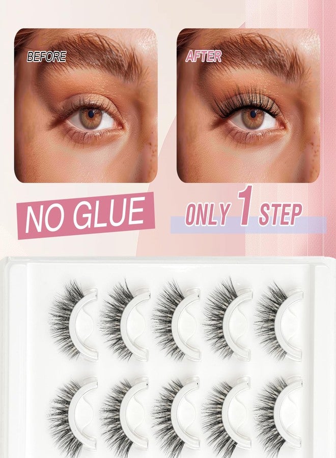 ميريتون رموش ميريتون ذاتية اللصق، رموش صناعية طبيعية، سهلة التركيب للمبتدئين، لا حاجة للغراء، رموش ضغط، رموش شريطية خفيفة مقاومة للماء من ميريتون (6D28 12 مم) - Image 2